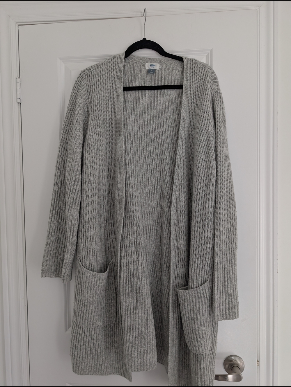 Old Navy - Women's Open-Front Gray Ribbed Cardigan Sweater